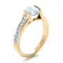 14k Yellow Gold 14k Yellow Gold Half Bezel Diamond Engagement Ring - Three-Quarter View -  1258 - Thumbnail