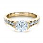 18k Yellow Gold 18k Yellow Gold Half Bezel Diamond Engagement Ring - Flat View -  1258 - Thumbnail