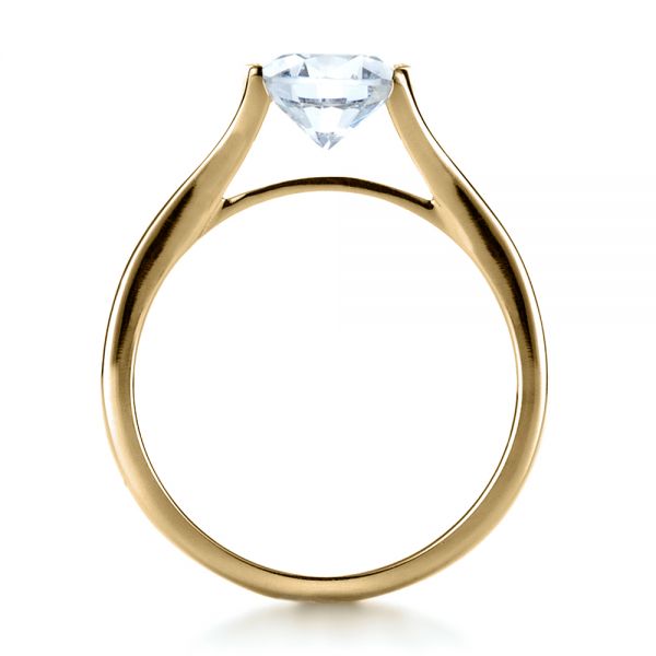 14k Yellow Gold 14k Yellow Gold Half Bezel Diamond Engagement Ring - Front View - 1258