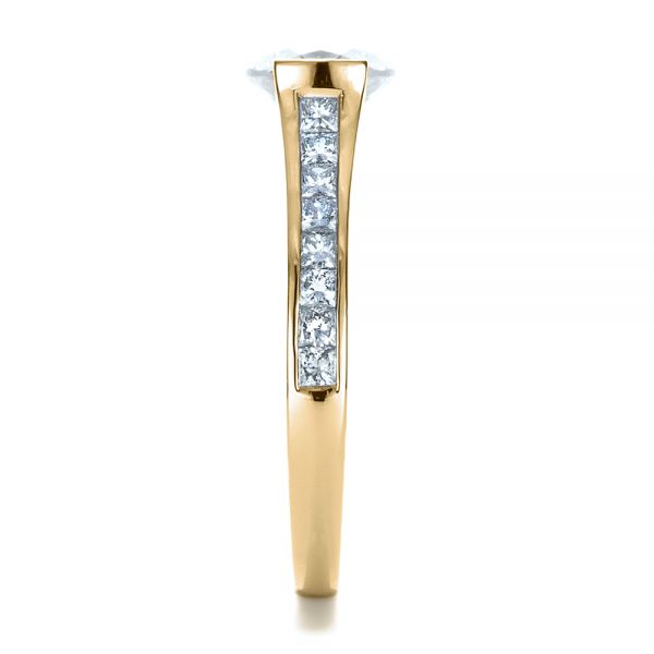 18k Yellow Gold 18k Yellow Gold Half Bezel Diamond Engagement Ring - Side View -  1258