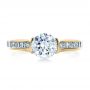 18k Yellow Gold 18k Yellow Gold Half Bezel Diamond Engagement Ring - Top View -  1258 - Thumbnail