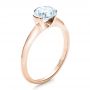 14k Rose Gold 14k Rose Gold Half Bezel Diamond Solitaire Engagement Ring - Three-Quarter View -  1480 - Thumbnail