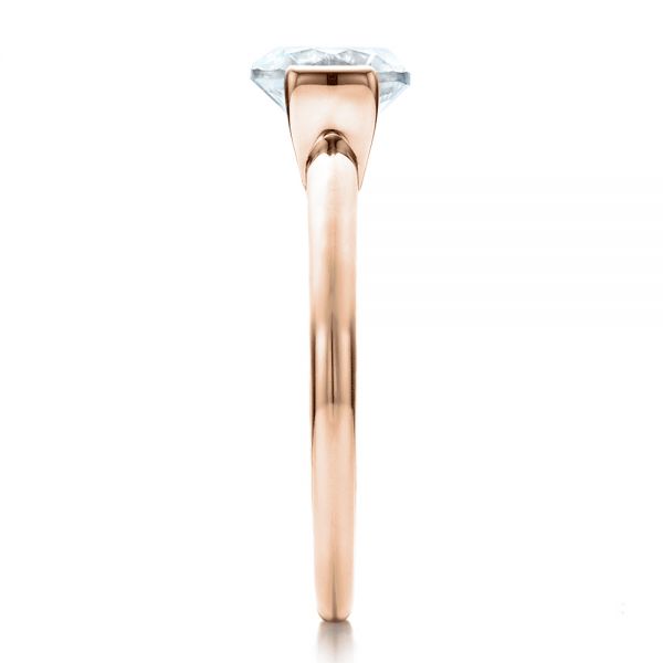 14k Rose Gold 14k Rose Gold Half Bezel Diamond Solitaire Engagement Ring - Side View - 1480