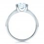 18k White Gold Half Bezel Diamond Solitaire Engagement Ring - Front View -  1480 - Thumbnail
