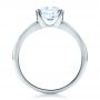 18k White Gold Half Bezel Diamond Solitaire Engagement Ring - Front View -  1480 - Thumbnail