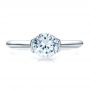 18k White Gold Half Bezel Diamond Solitaire Engagement Ring - Top View -  1480 - Thumbnail