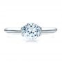 14k White Gold 14k White Gold Half Bezel Diamond Solitaire Engagement Ring - Top View -  1480 - Thumbnail