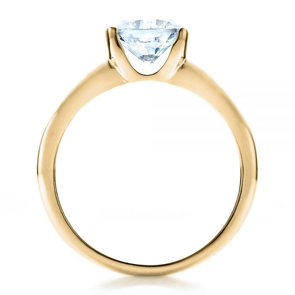 14k Yellow Gold 14k Yellow Gold Half Bezel Diamond Solitaire Engagement Ring - Front View - 1480