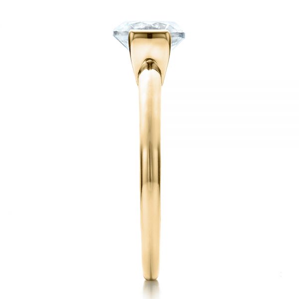 14k Yellow Gold 14k Yellow Gold Half Bezel Diamond Solitaire Engagement Ring - Side View - 1480