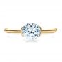 14k Yellow Gold 14k Yellow Gold Half Bezel Diamond Solitaire Engagement Ring - Top View -  1480 - Thumbnail