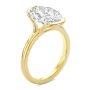 14k Yellow Gold Half Bezel Oval Diamond Split Shank Engagement Ring - Three-Quarter View -  108359 - Thumbnail