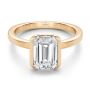 14k Rose Gold 14k Rose Gold Half Bezel Solitaire Engagement Ring - Flat View -  108360 - Thumbnail