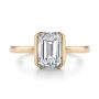 14k Rose Gold 14k Rose Gold Half Bezel Solitaire Engagement Ring - Top View -  108360 - Thumbnail