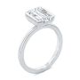 18k White Gold 18k White Gold Half Bezel Solitaire Engagement Ring - Three-Quarter View -  108360 - Thumbnail