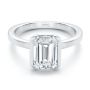 18k White Gold 18k White Gold Half Bezel Solitaire Engagement Ring - Flat View -  108360 - Thumbnail