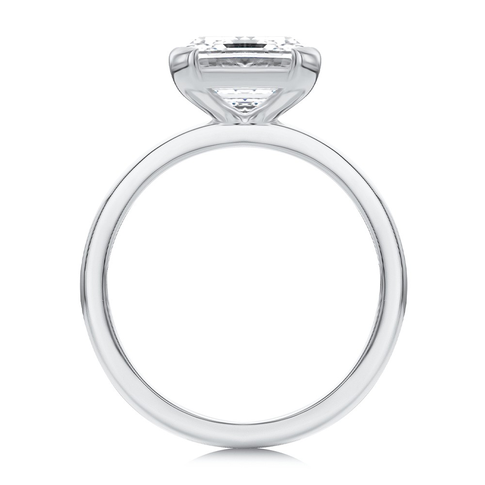 18k White Gold 18k White Gold Half Bezel Solitaire Engagement Ring - Front View -  108360