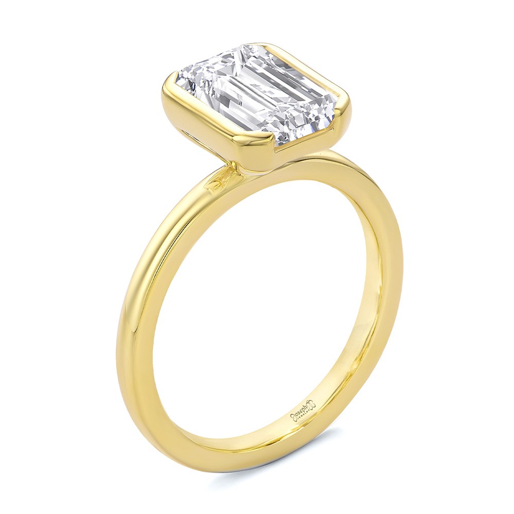 Half Bezel Solitaire Engagement Ring - Image