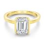 14k Yellow Gold Half Bezel Solitaire Engagement Ring - Flat View -  108360 - Thumbnail