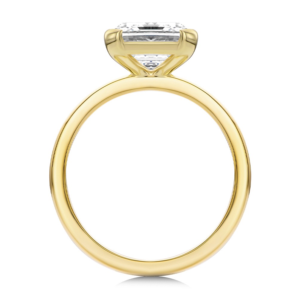 14k Yellow Gold Half Bezel Solitaire Engagement Ring - Front View -  108360