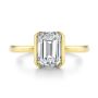 14k Yellow Gold Half Bezel Solitaire Engagement Ring - Top View -  108360 - Thumbnail