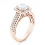 14k Rose Gold 14k Rose Gold Halo Diamond Engagement Ring - Three-Quarter View -  102553 - Thumbnail
