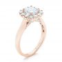 18k Rose Gold 18k Rose Gold Halo Diamond Engagement Ring - Three-Quarter View -  103050 - Thumbnail
