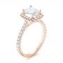 18k Rose Gold 18k Rose Gold Halo Diamond Engagement Ring - Three-Quarter View -  103079 - Thumbnail