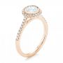 14k Rose Gold 14k Rose Gold Halo Diamond Engagement Ring - Three-Quarter View -  103083 - Thumbnail