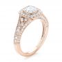 18k Rose Gold 18k Rose Gold Halo Diamond Engagement Ring - Three-Quarter View -  103097 - Thumbnail