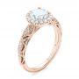 18k Rose Gold 18k Rose Gold Halo Diamond Engagement Ring - Three-Quarter View -  103899 - Thumbnail