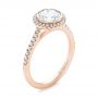 14k Rose Gold 14k Rose Gold Halo Diamond Engagement Ring - Three-Quarter View -  104022 - Thumbnail