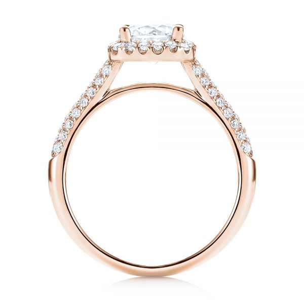 14k Rose Gold 14k Rose Gold Halo Diamond Engagement Ring - Front View -  103830