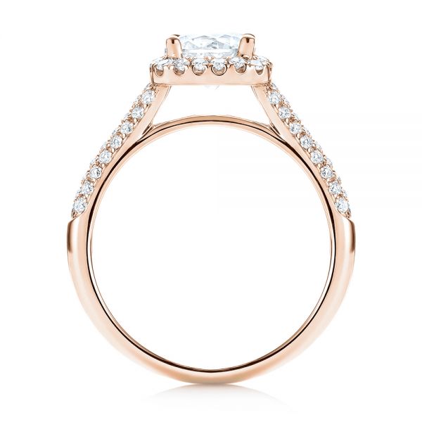 14k Rose Gold 14k Rose Gold Halo Diamond Engagement Ring - Front View -  103830