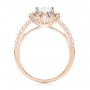 18k Rose Gold 18k Rose Gold Halo Diamond Engagement Ring - Front View -  103835 - Thumbnail