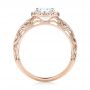 18k Rose Gold 18k Rose Gold Halo Diamond Engagement Ring - Front View -  103899 - Thumbnail