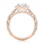 18k Rose Gold 18k Rose Gold Halo Diamond Engagement Ring - Front View -  103900 - Thumbnail