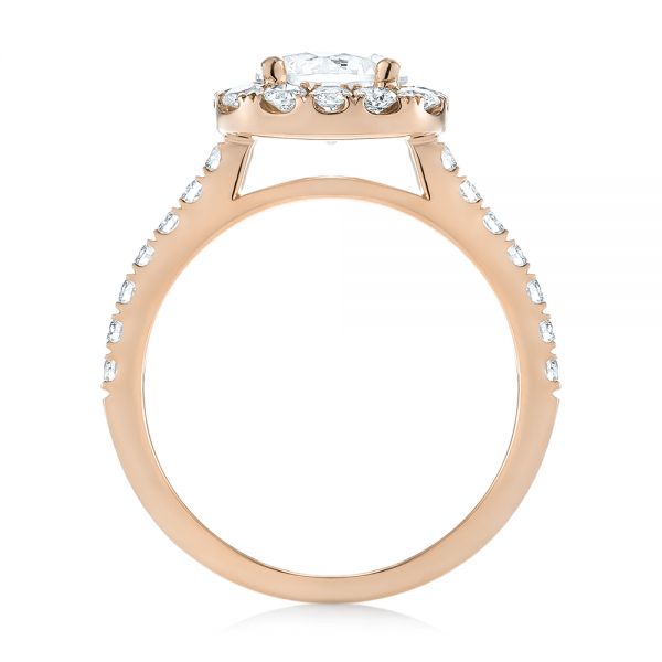14k Rose Gold 14k Rose Gold Halo Diamond Engagement Ring - Front View -  104021