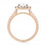 14k Rose Gold 14k Rose Gold Halo Diamond Engagement Ring - Front View -  104021 - Thumbnail