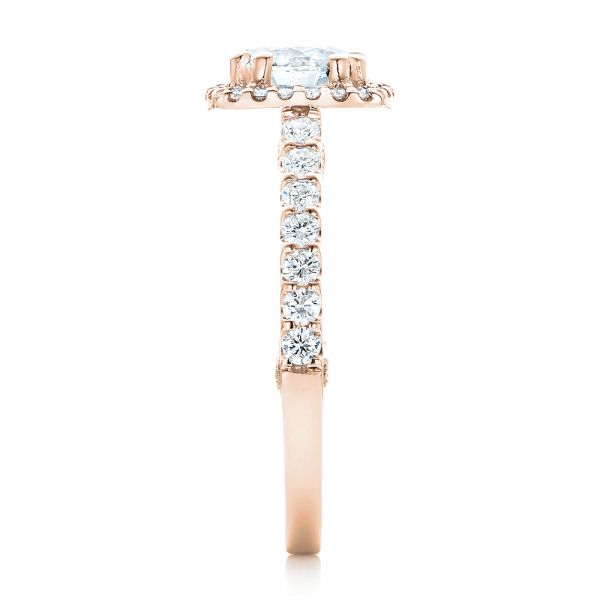 14k Rose Gold 14k Rose Gold Halo Diamond Engagement Ring - Side View -  102552