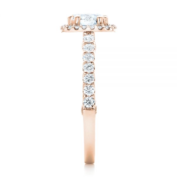 14k Rose Gold 14k Rose Gold Halo Diamond Engagement Ring - Side View - 102552