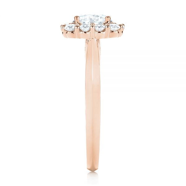14k Rose Gold 14k Rose Gold Halo Diamond Engagement Ring - Side View - 103050