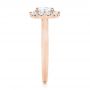 18k Rose Gold 18k Rose Gold Halo Diamond Engagement Ring - Side View -  103050 - Thumbnail