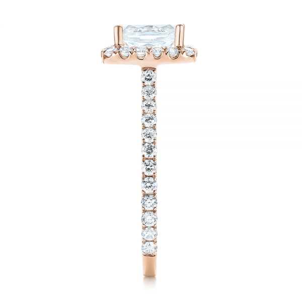 14k Rose Gold 14k Rose Gold Halo Diamond Engagement Ring - Side View -  103079