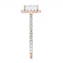 18k Rose Gold 18k Rose Gold Halo Diamond Engagement Ring - Side View -  103079 - Thumbnail