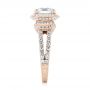 18k Rose Gold 18k Rose Gold Halo Diamond Engagement Ring - Side View -  103716 - Thumbnail