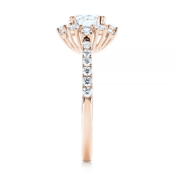14k Rose Gold 14k Rose Gold Halo Diamond Engagement Ring - Side View - 103835