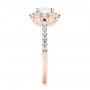 18k Rose Gold 18k Rose Gold Halo Diamond Engagement Ring - Side View -  103835 - Thumbnail