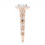 18k Rose Gold 18k Rose Gold Halo Diamond Engagement Ring - Side View -  103900 - Thumbnail