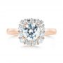14k Rose Gold 14k Rose Gold Halo Diamond Engagement Ring - Top View -  103050 - Thumbnail