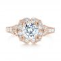 18k Rose Gold 18k Rose Gold Halo Diamond Engagement Ring - Top View -  103052 - Thumbnail